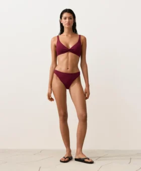 Mini Kareli Jakarlı Klasik Bikini Külotu