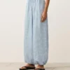 Modal Karışımlı Çizgili Bloomer Pantolonlar