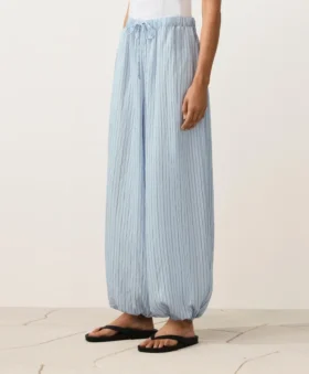Modal Karışımlı Çizgili Bloomer Pantolonlar