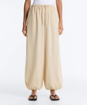 Modal Karışımlı Çizgili Bloomer Pantolonlar