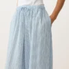 Modal Karışımlı Çizgili Bloomer Pantolonlar