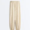 Modal Karışımlı Çizgili Bloomer Pantolonlar