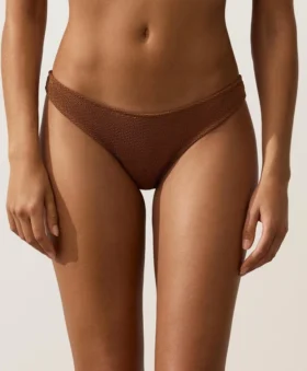 Orta Kapalı U Kesim Kırışık Bikini Külotu