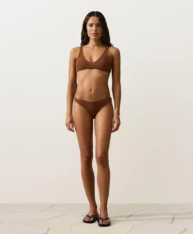 Orta Kapalı U Kesim Kırışık Bikini Külotu