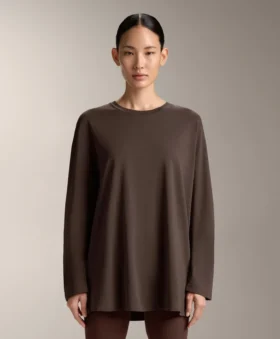 Oversize Pamuk Karışımlı Uzun Kollu Tişört Oversize Pamuk Karışımlı Uzun Kollu Tişört