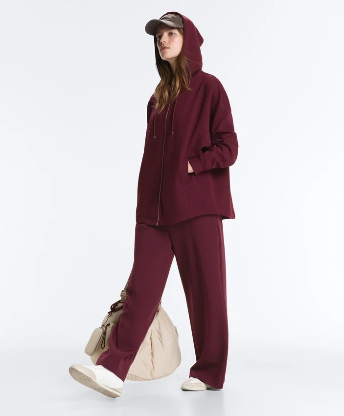 Oversize Pamuk Piqué Kapüşonlu Ceket Oversize Pamuk Piqué Kapüşonlu Ceket