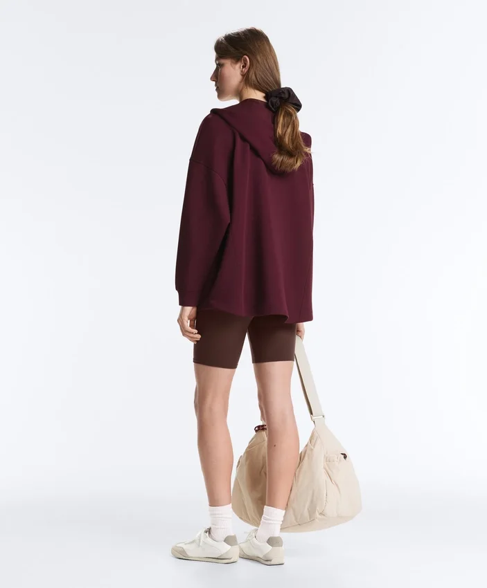 Oversize Pamuk Piqué Kapüşonlu Ceket Oversize Pamuk Piqué Kapüşonlu Ceket