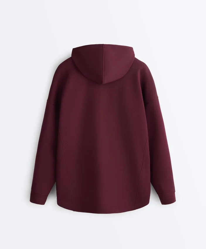 Oversize Pamuk Piqué Kapüşonlu Ceket Oversize Pamuk Piqué Kapüşonlu Ceket