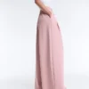 Pamuklu Piqué Pileli Düz Paça Pantolonlar Pamuklu Piqué Pileli Düz Paça Pantolonlar