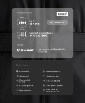 Primaloft® Kayak Su Geçirmez Yastıklı Ceket