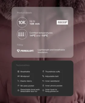 Primaloft® Kayak Suya Dayanıklı Süper Dar Kesim Ceket
