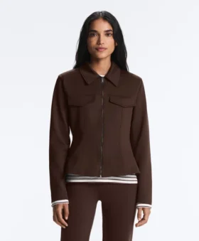Ribana Detaylı Neopren Etkili Peplum Ceket