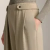 Soft Touch Modal Geniş Paça Pantolon, Bel Kısmında Pileli Detay