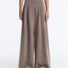 Soft Touch modal geniş paça pantolon, korsaj detayıyla Soft Touch modal geniş paça pantolon, korsaj detayıyla