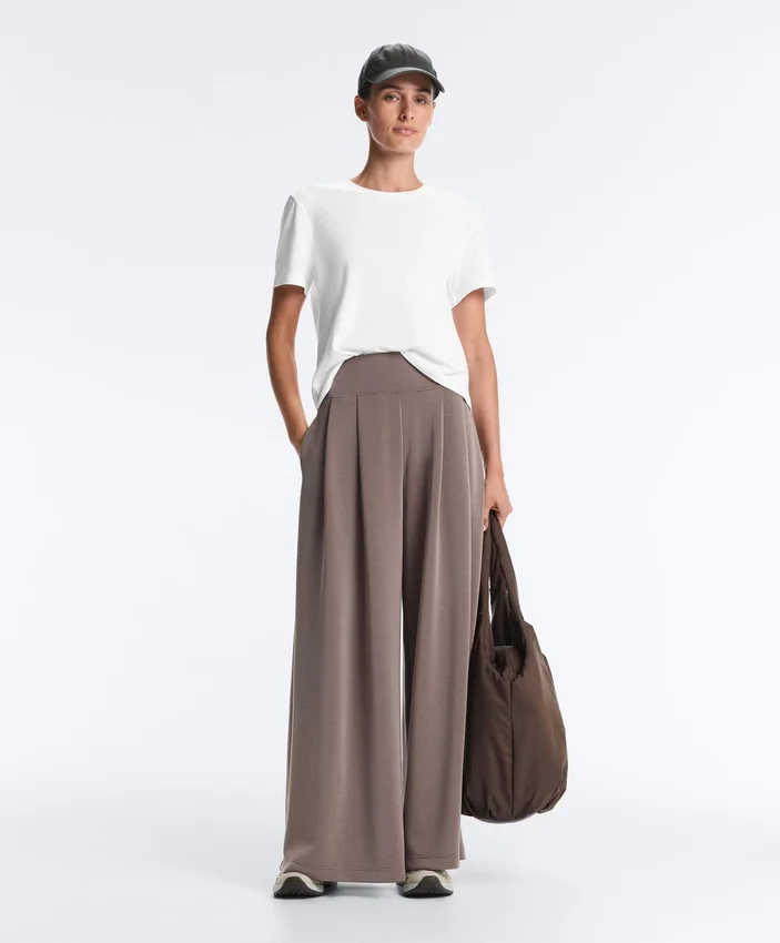 Soft Touch modal geniş paça pantolon, korsaj detayıyla Soft Touch modal geniş paça pantolon, korsaj detayıyla