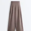 Soft Touch modal geniş paça pantolon, korsaj detayıyla Soft Touch modal geniş paça pantolon, korsaj detayıyla