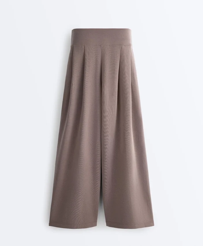 Soft Touch modal geniş paça pantolon, korsaj detayıyla Soft Touch modal geniş paça pantolon, korsaj detayıyla