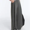 Soft Touch Modal İnce Çizgili Geniş Paça Pantolon Soft Touch Modal İnce Çizgili Geniş Paça Pantolon