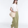Soft Touch İnce Çizgili Geniş Paça Yüksek Bel Pantolon Soft Touch İnce Çizgili Geniş Paça Yüksek Bel Pantolon