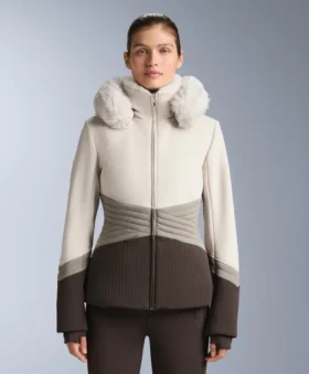 Süper Dar Kesim, Suya Dayanıklı, Renk Bloklu Primaloft® Kayak Ceketi