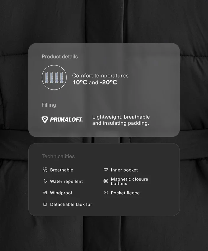 Su İtici Primaloft® Yastıklı Midi Ceket Su İtici Primaloft® Yastıklı Midi Ceket