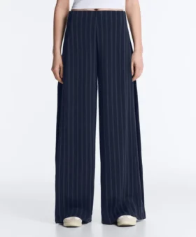 Yan Pileli ve Modal Soft Touch Yumuşak Dokunuşlu Geniş Paça Pantolon