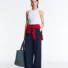 Yan Pileli ve Modal Soft Touch Yumuşak Dokunuşlu Geniş Paça Pantolon Yan Pileli ve Modal Soft Touch Yumuşak Dokunuşlu Geniş Paça Pantolon