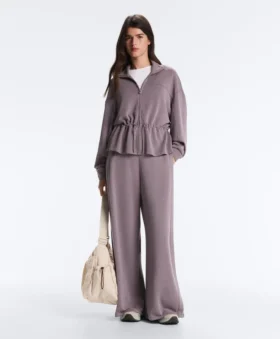 Yan Pileli ve Modal Soft Touch Yumuşak Dokunuşlu Geniş Paça Pantolon