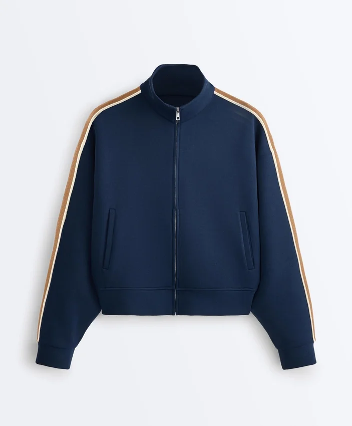 Yanlarında Şerit Detaylı Twill Ceket Yanlarında Şerit Detaylı Twill Ceket