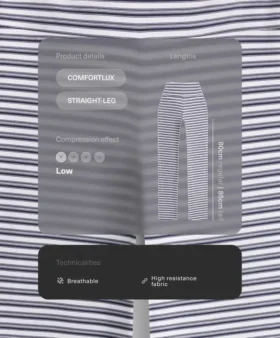 Yüksek bel Comfortlux çizgili düz paça pantolon