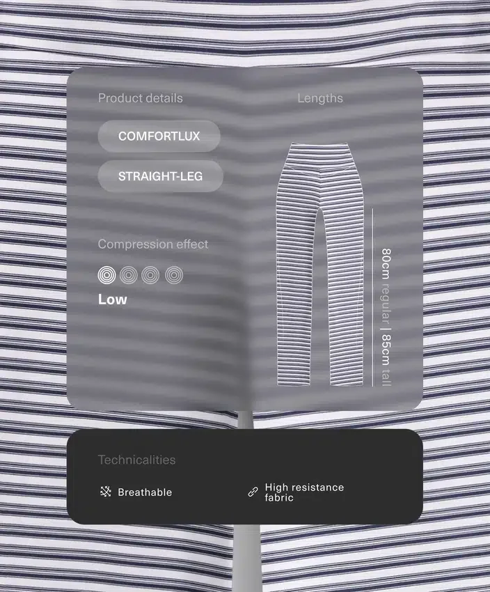 Yüksek bel Comfortlux çizgili düz paça pantolon Yüksek bel Comfortlux çizgili düz paça pantolon
