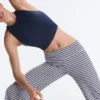 Yüksek bel Comfortlux çizgili düz paça pantolon Yüksek bel Comfortlux çizgili düz paça pantolon