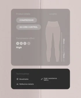 Yüksek Bel Compressive Kontrast Ayak Bileği Uzunluğunda Taytlar