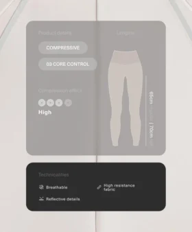 Yüksek Bel Compressive Yansıtıcı Core Control Ayak Bileği Uzunluğunda Taytlar