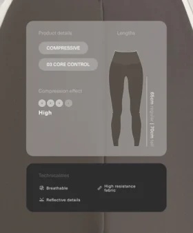 Yüksek Bel Compressive Yansıtıcı Core Control Ayak Bileği Uzunluğunda Taytlar