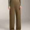 Yüksek Bel Neopren Etkili Düz Paça Pantolonlar Yüksek Bel Neopren Etkili Düz Paça Pantolonlar