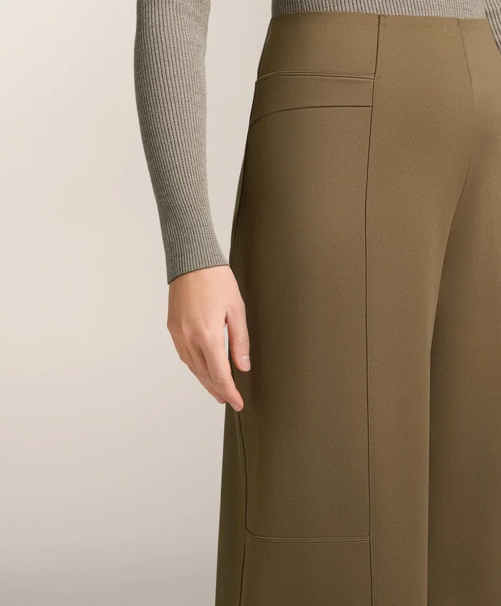 Yüksek Bel Neopren Etkili Düz Paça Pantolonlar Yüksek Bel Neopren Etkili Düz Paça Pantolonlar