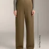 Yüksek Bel Neopren Etkili Düz Paça Pantolonlar Yüksek Bel Neopren Etkili Düz Paça Pantolonlar