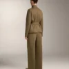 Yüksek Bel Neopren Etkili Düz Paça Pantolonlar Yüksek Bel Neopren Etkili Düz Paça Pantolonlar