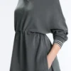 Yumuşak dokulu modal kumaştan yarı fermuarlı sweatshirt Yumuşak dokulu modal kumaştan yarı fermuarlı sweatshirt
