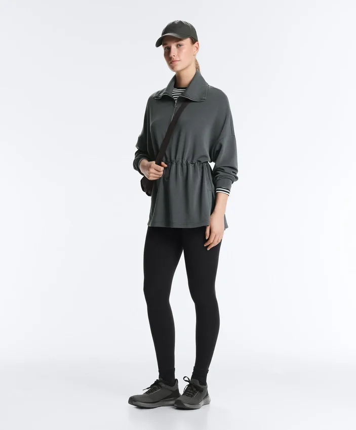 Yumuşak dokulu modal kumaştan yarı fermuarlı sweatshirt Yumuşak dokulu modal kumaştan yarı fermuarlı sweatshirt