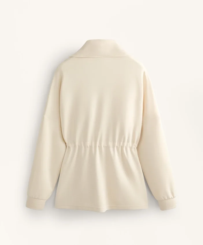 Yumuşak dokulu modal kumaştan yarı fermuarlı sweatshirt Yumuşak dokulu modal kumaştan yarı fermuarlı sweatshirt