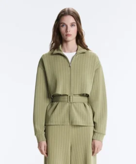 Yumuşak Dokunuşlu Modal Çizgili Boxy Cape Ceket
