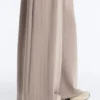 Yumuşak dokunuşlu Soft Touch modal kumaştan geniş paça çizgili pantolon Yumuşak dokunuşlu Soft Touch modal kumaştan geniş paça çizgili pantolon