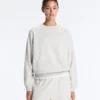 Yuvarlak Yaka Polar Pamuk Karışımı Melanj Sweatshirt Yuvarlak Yaka Polar Pamuk Karışımı Melanj Sweatshirt