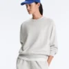 Yuvarlak Yaka Polar Pamuk Karışımı Melanj Sweatshirt Yuvarlak Yaka Polar Pamuk Karışımı Melanj Sweatshirt