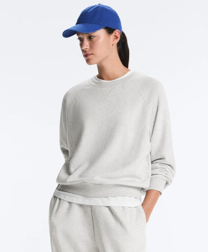 Yuvarlak Yaka Polar Pamuk Karışımı Melanj Sweatshirt Yuvarlak Yaka Polar Pamuk Karışımı Melanj Sweatshirt
